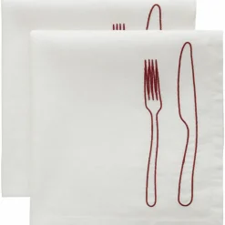 La Tavola serviett 45 x 45 cm 2-pakning, burgunder