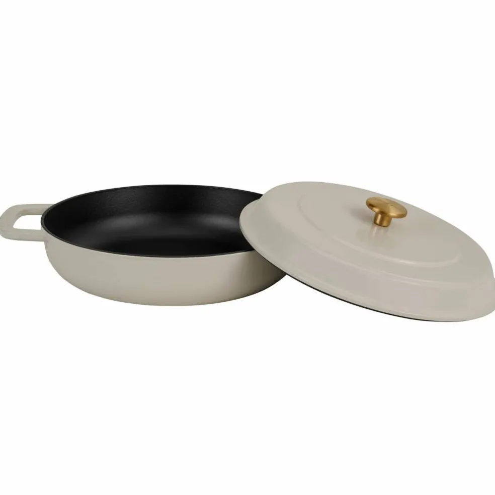 Lav gryte med lokk 28 cm / 5 liter, sand
