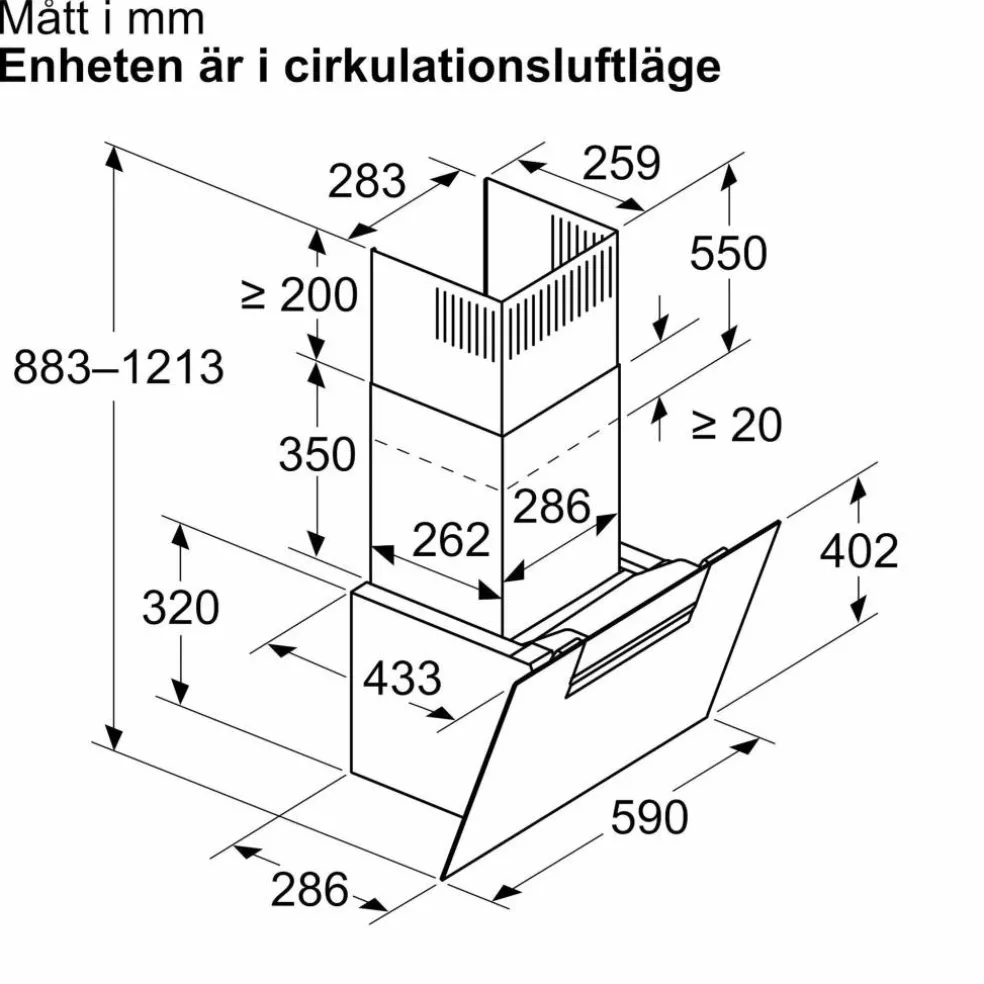 LC67KFN60 iQ300 veggmontert kjøkkenvifte
