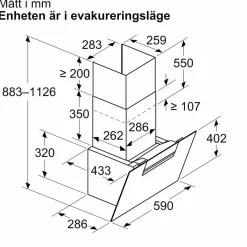 LC67KFN60 iQ300 veggmontert kjøkkenvifte
