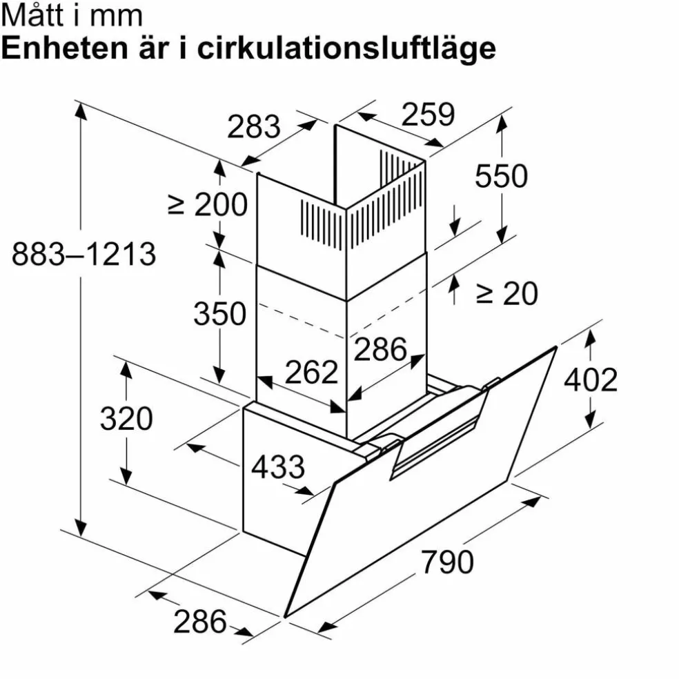 LC87KFN60 iQ300 veggmontert kjøkkenvifte