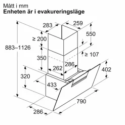 LC87KFN60 iQ300 veggmontert kjøkkenvifte