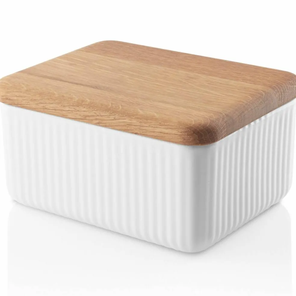 Legio Nova smørboks med lokk, hvit