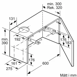 LI64MA531 iQ300 uttrekkbar kjøkkenvifte, sølv