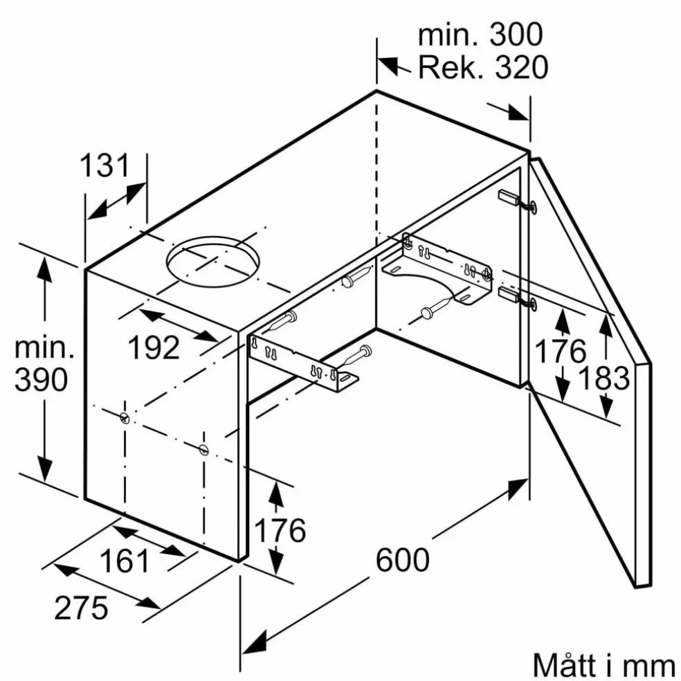 LI64MA531 iQ300 uttrekkbar kjøkkenvifte, sølv