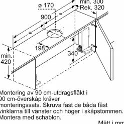 LI97RB531 iQ300 uttrekkbar kjøkkenvifte, sølv