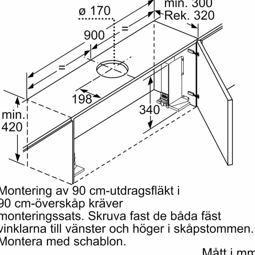 LI97RB531 iQ300 uttrekkbar kjøkkenvifte, sølv
