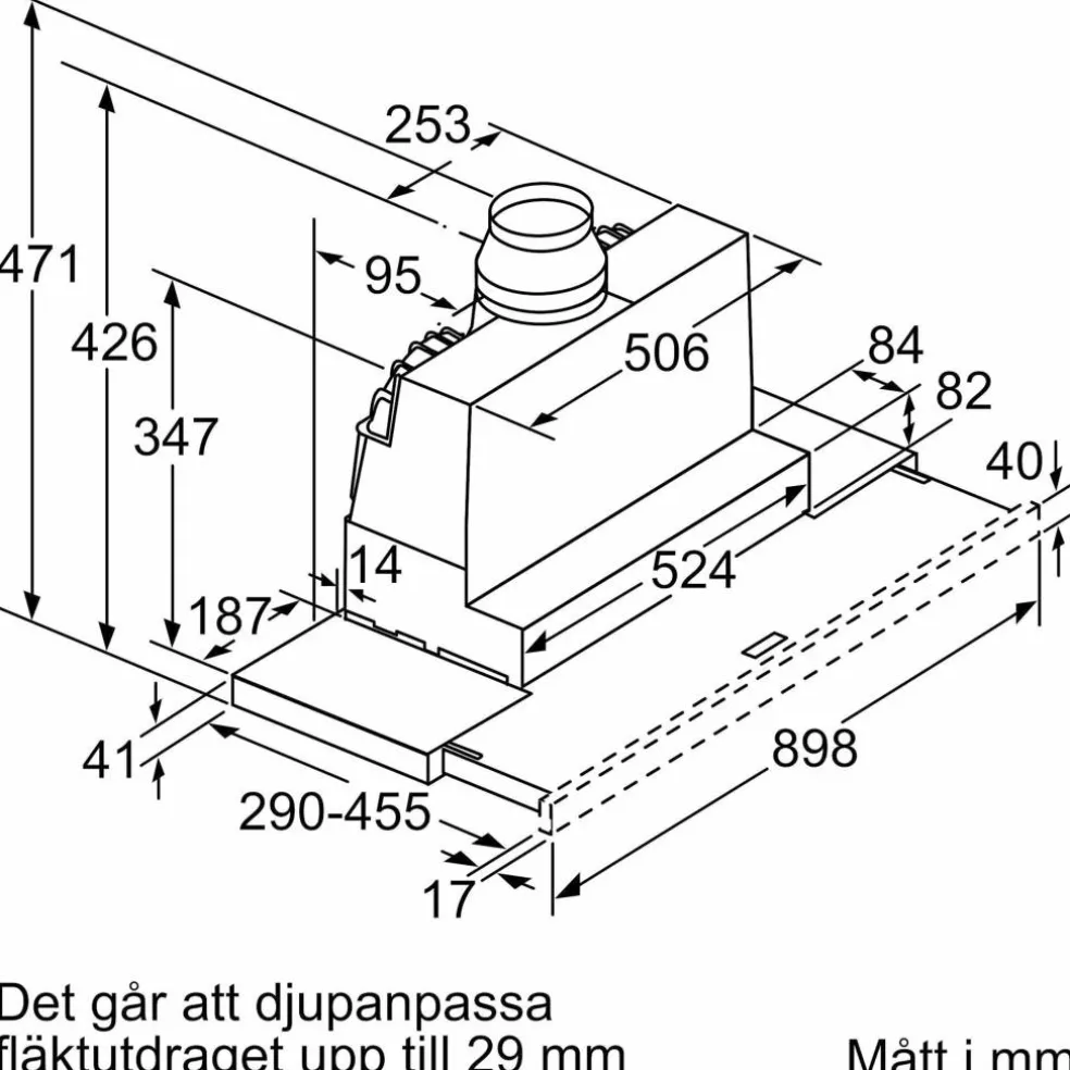 LI97RB531 iQ300 uttrekkbar kjøkkenvifte, sølv