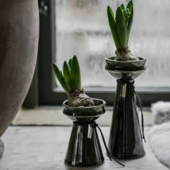 Løkvase 12 cm, mørkegrønn