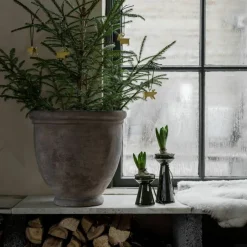 Løkvase 16 cm, mørkegrønn
