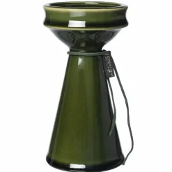 Løkvase 16 cm, mørkegrønn