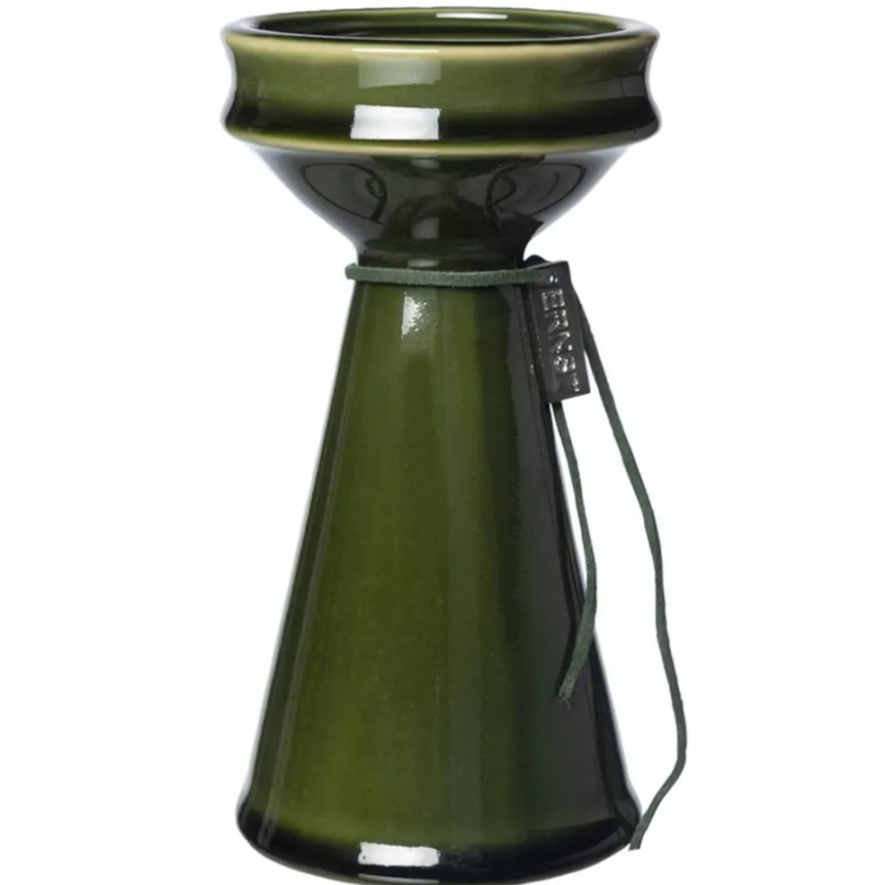 Løkvase 16 cm, mørkegrønn