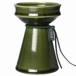 Løkvase 16 cm, mørkegrønn