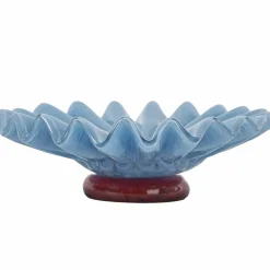 Lori skål 18 cm, lyseblå/vinrød
