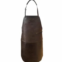 Lærforkle XL, brun