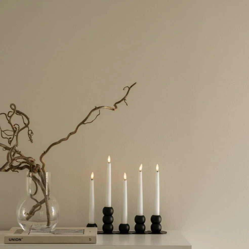 Lykke LED adventslysestake, hvit