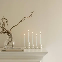 Lykke LED adventslysestake, hvit