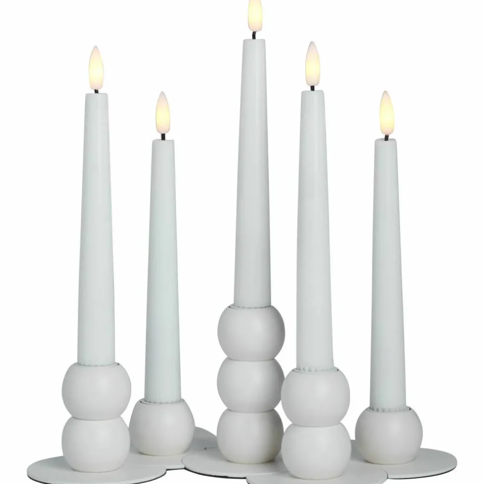 Lykke LED adventslysestake, hvit