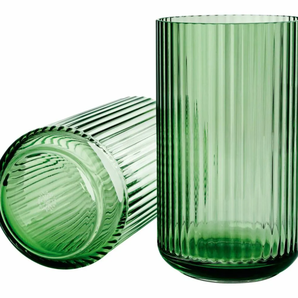 Lyngbyvasen 25 cm., glass - copenhagen green