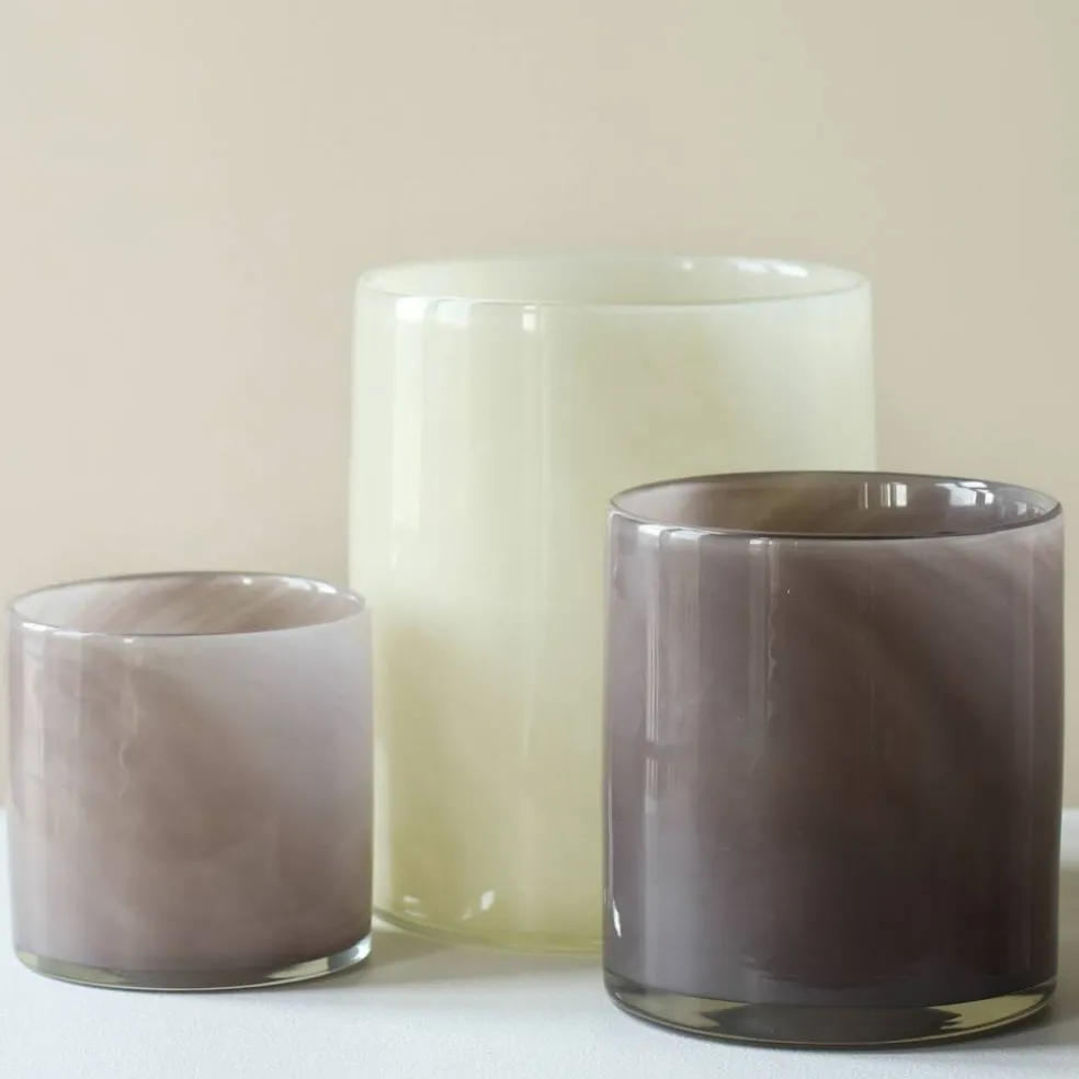Lyric telysholdere, 3 stk, purple/grey/linen