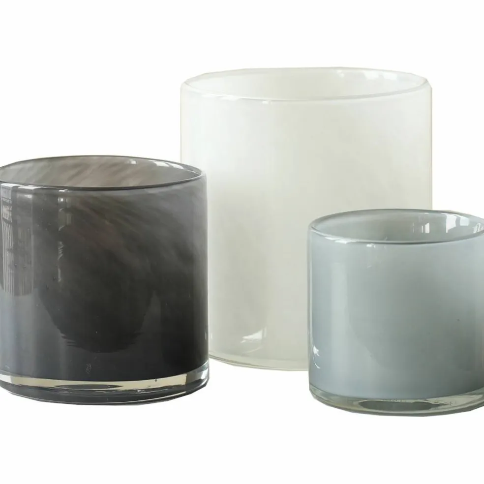 Lyric telysholdere, 3 stk, white/blue/grey