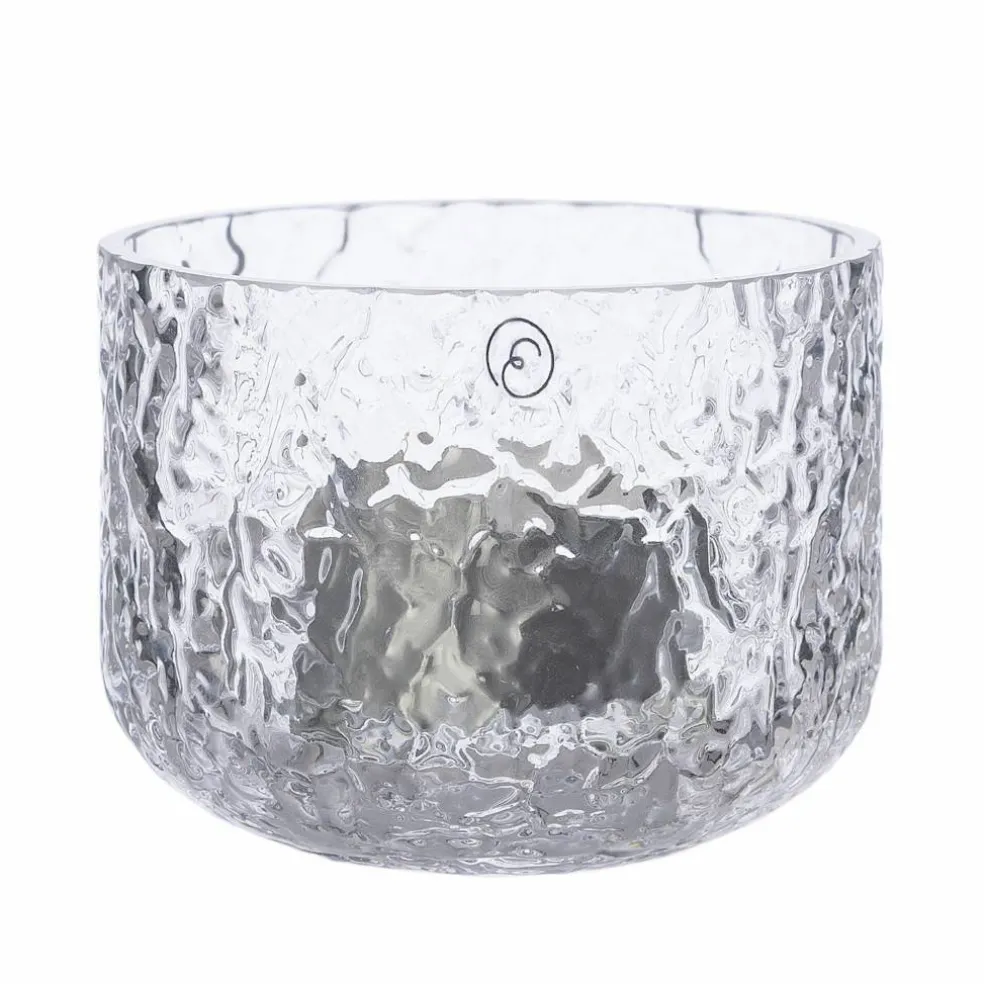 Lyslykt 9 cm, mønstret glass