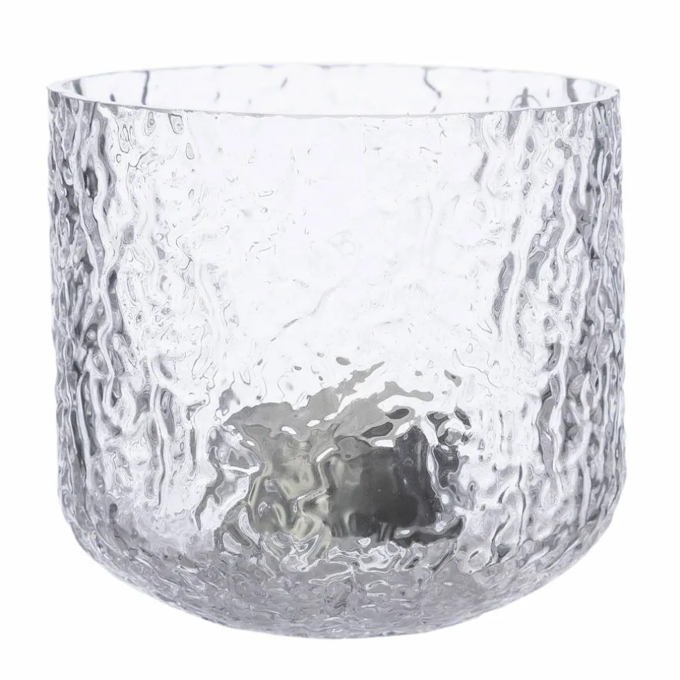 Lyslykt 6 cm, mønstret glass
