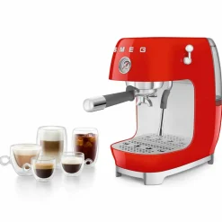 Manuell espressomaskin med Cold Brew, rød