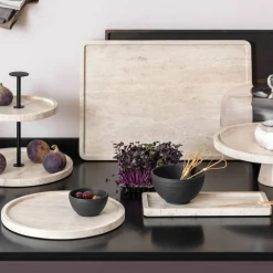 Manufacture Travertine rundt serveringsfat 24,5 cm