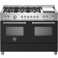 MAS126G2ENET Master Gasskomfyr med dobbelovn 120 cm, Matt Svart