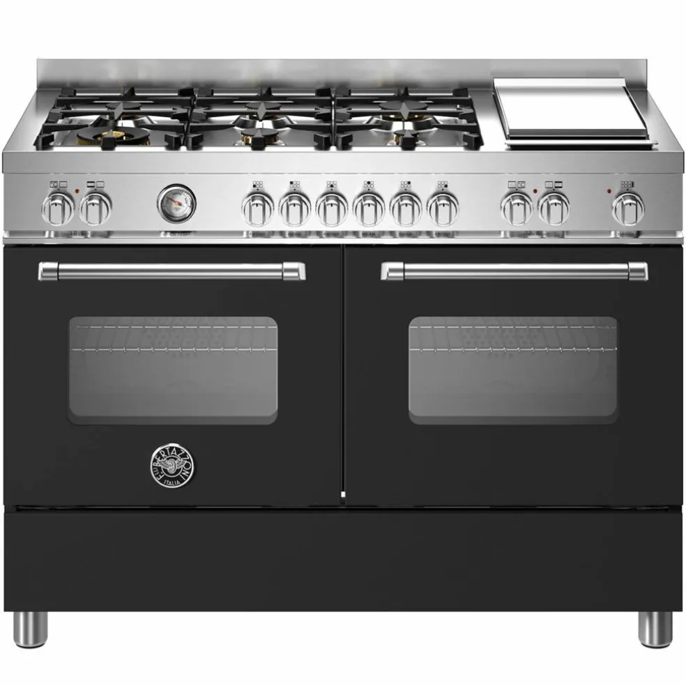 MAS126G2ENET Master Gasskomfyr med dobbelovn 120 cm, Matt Svart