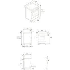 MAS64L1EXT2 Master gasskomfyr 60 cm med 4 brennere og 1 ovn, rustfritt stål