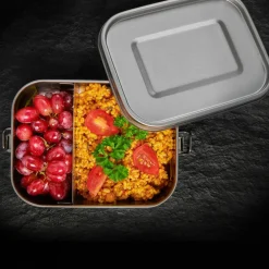 Matboks med snap‑lokk 800 ml, rustfritt stål