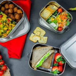 Matboks med snap‑lokk 800 ml, rustfritt stål