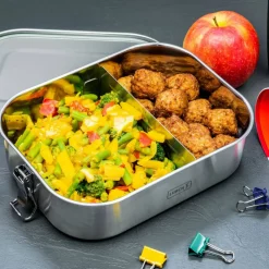 Matboks med snap‑lokk 1400 ml, rustfritt stål