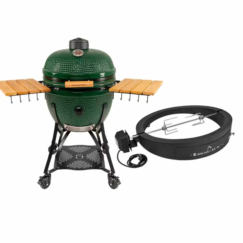 Maxi Gen 2 kamadogrill med Grillmesterens rotisseri, grønn
