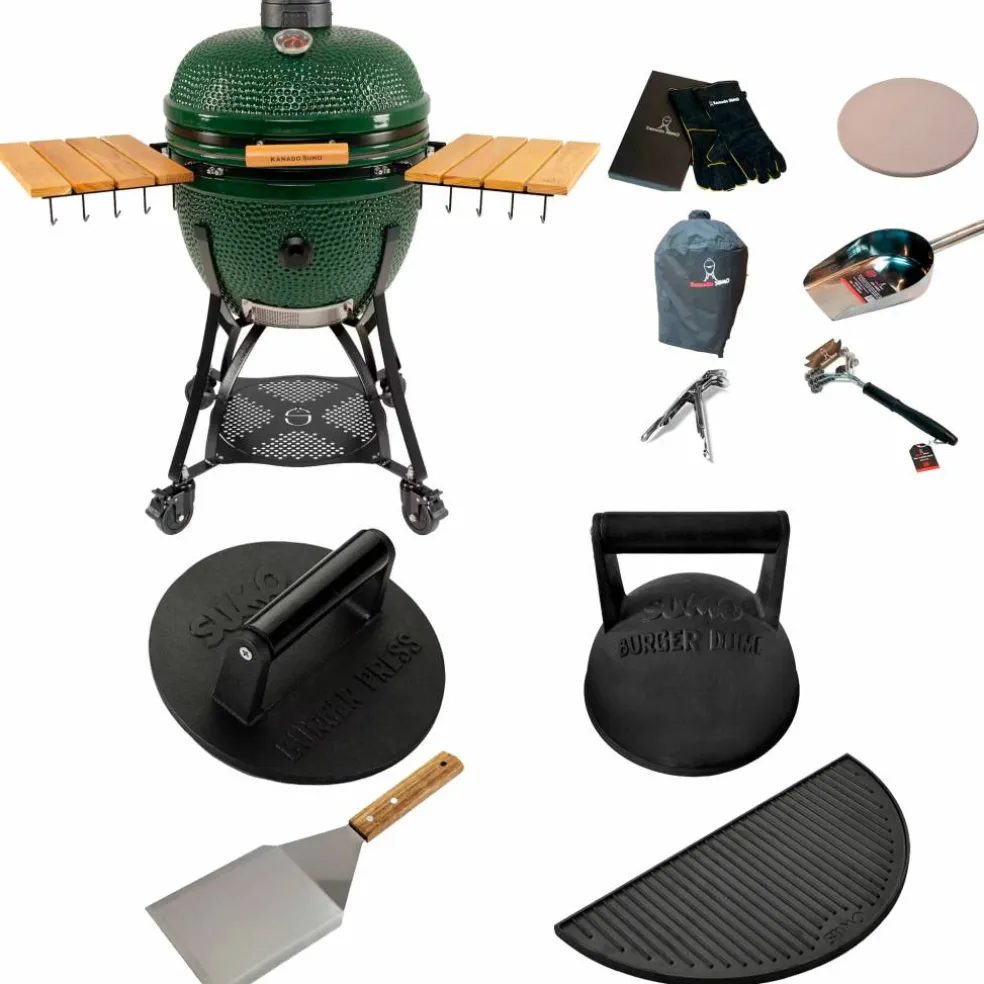 Maxi Gen 2 kamadogrill med smashpakke, grønn