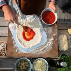 Maxi kullgrill, grønn + grillmesterens rotisserie og pizzaovn