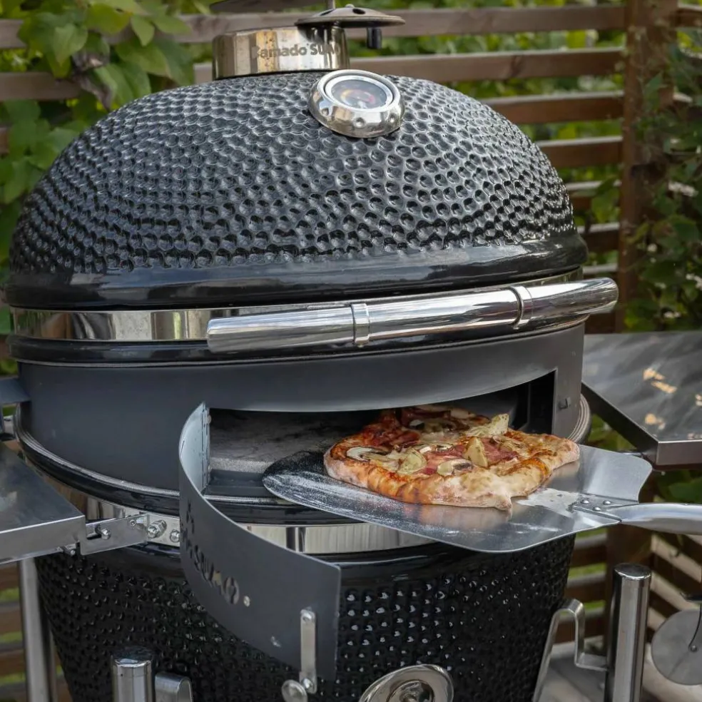 Maxi kullgrill, grønn + grillmesterens rotisserie og pizzaovn