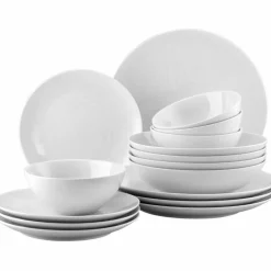 Mesh Hvit 16 deler Middagsservice med Frokostskåler