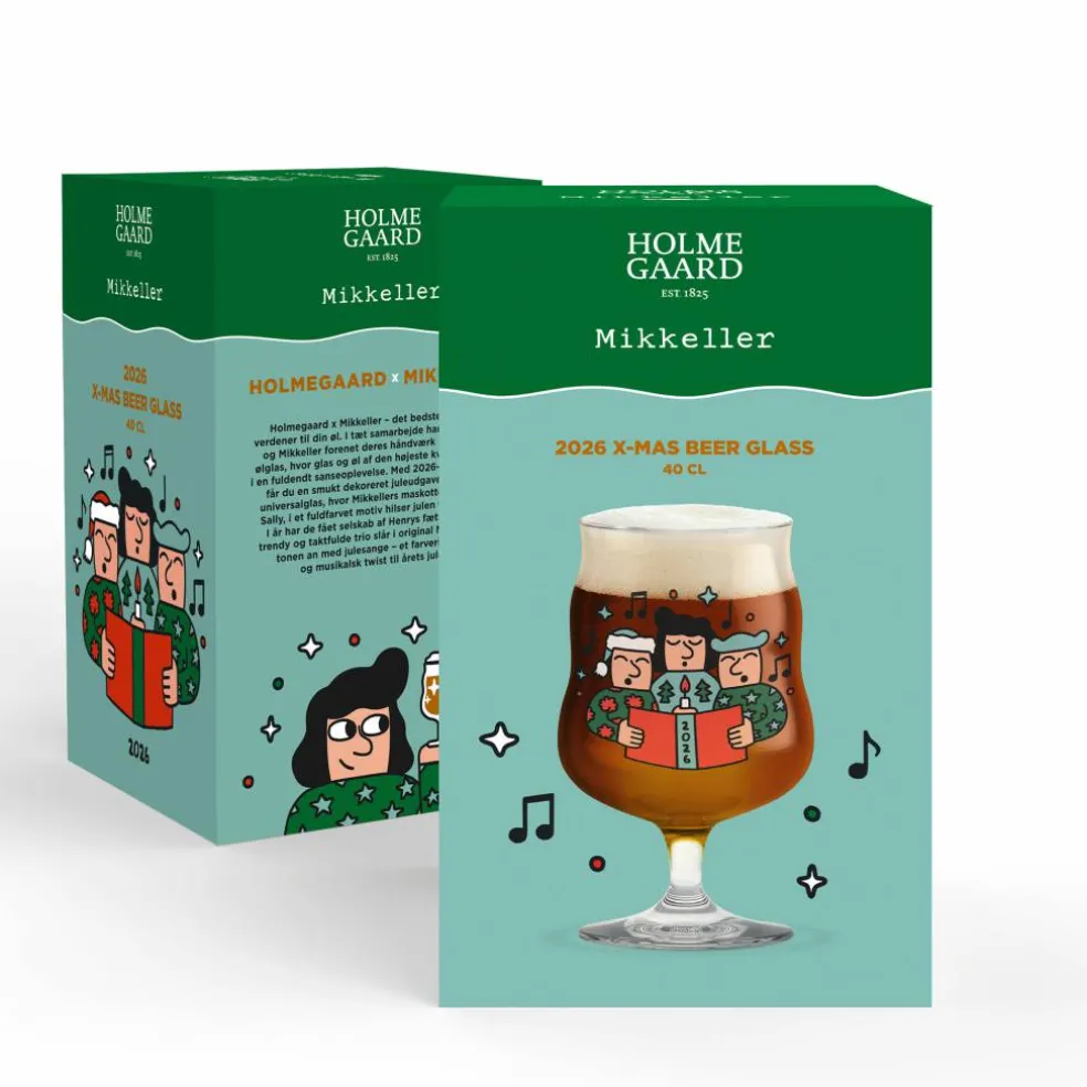 Mikkeller Universal ølglass 2026 40 cl, klar med dekor