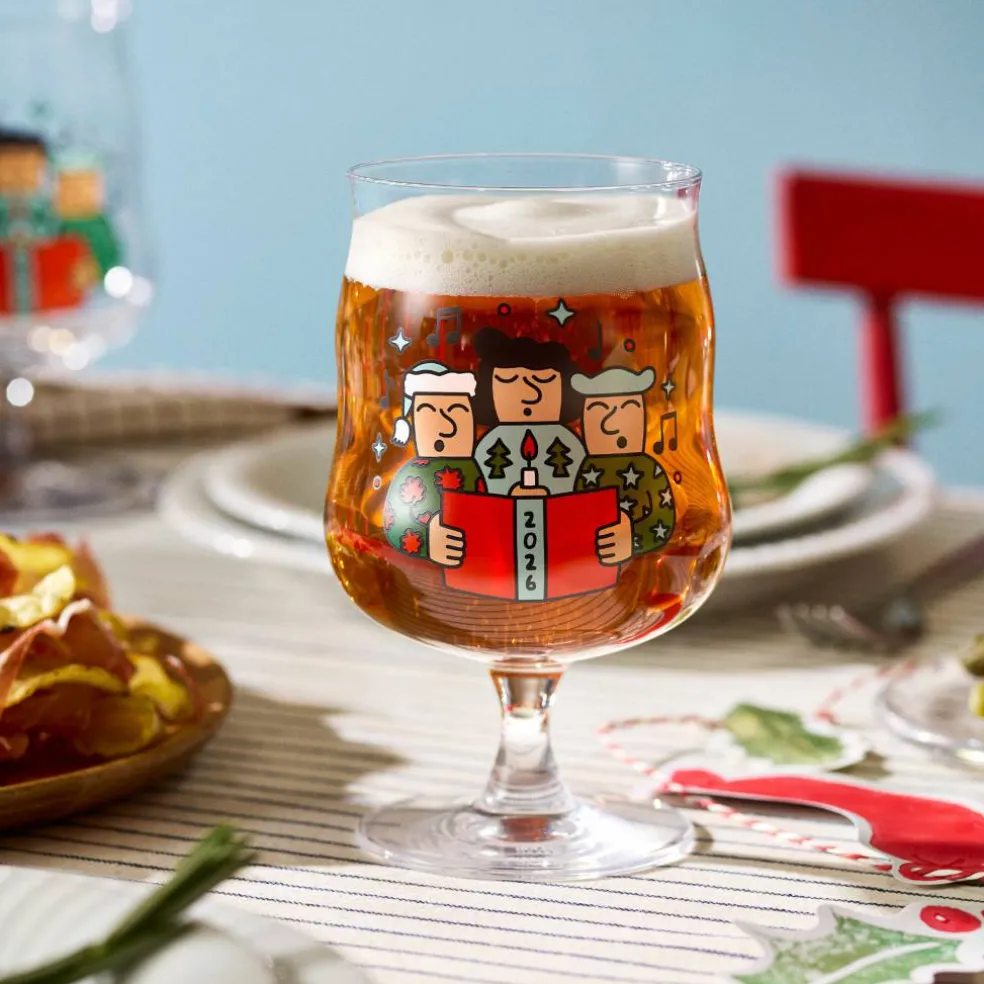 Mikkeller Universal ølglass 2026 40 cl, klar med dekor