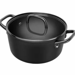 Milano gryte med glasslokk 24 cm, svart