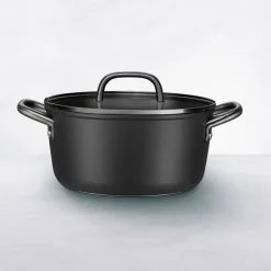 Milano gryte med glasslokk 24 cm, svart