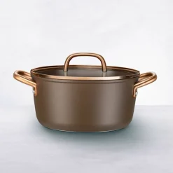Milano gryte med glasslokk 24 cm, brun