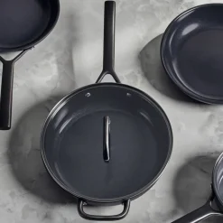 Milano traktørpanne med glasslokk 28 cm, svart