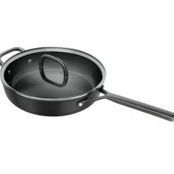 Milano traktørpanne med glasslokk 28 cm, svart