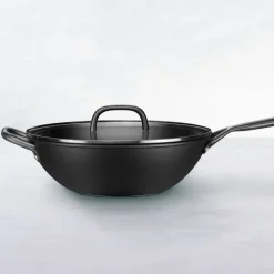 Milano wok 30 cm med glasslokk, svart