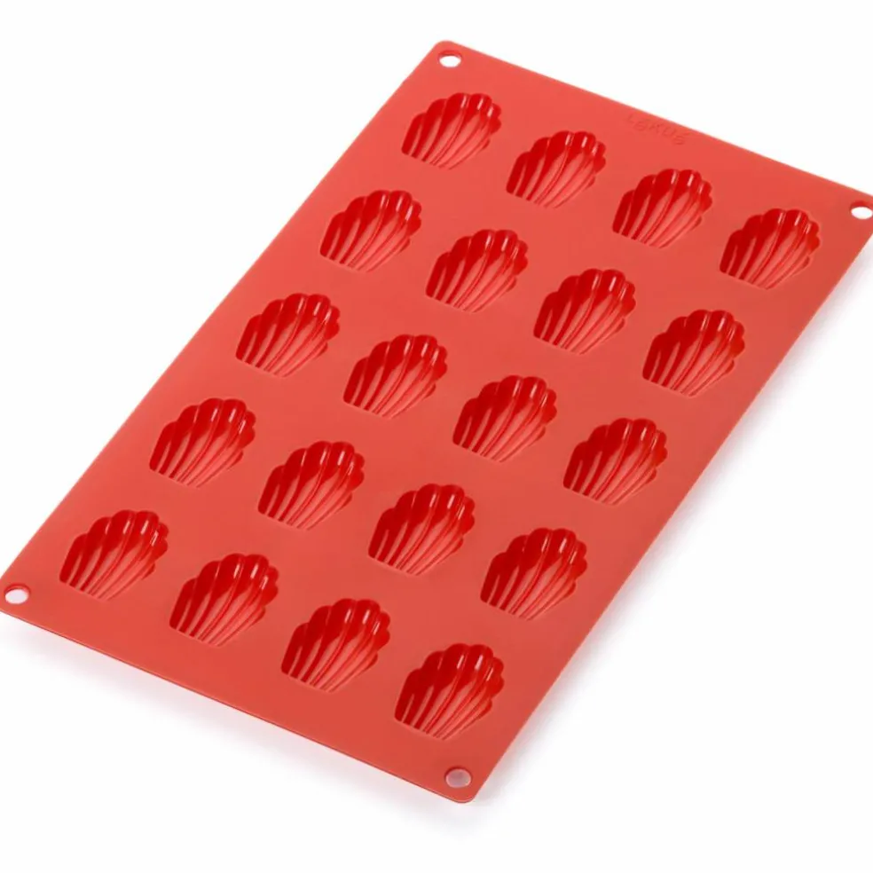 Mini-Madeleines silikonform, 20 hull, rød