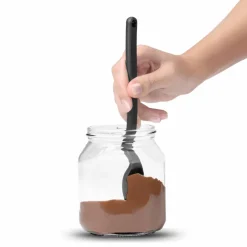 Mini Supoon skjeformet slikkepott, svart/rød